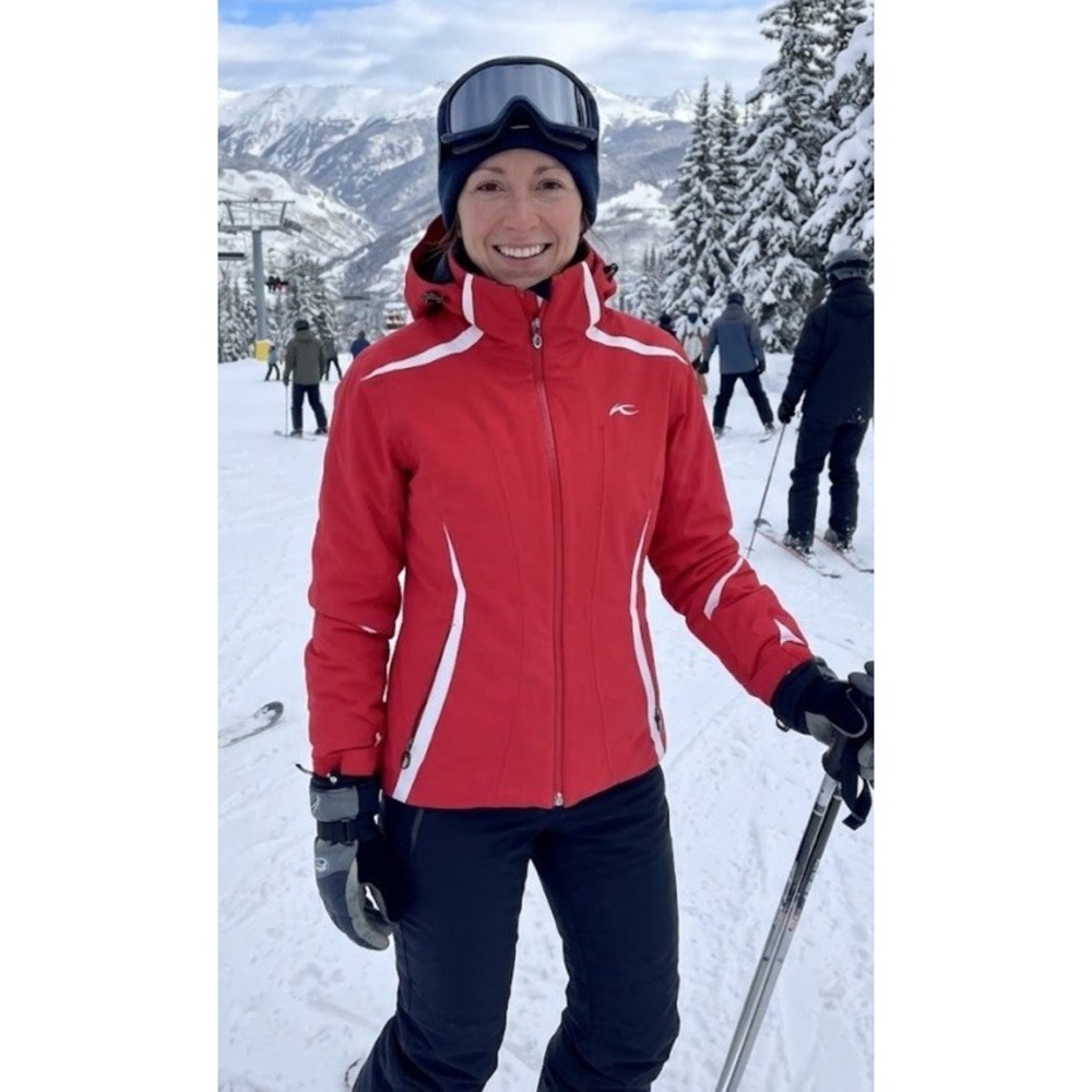 KJUS Dermizax Red Storm Hooded Ski Jacket Womens Sz XS Recco Backcountry Snow